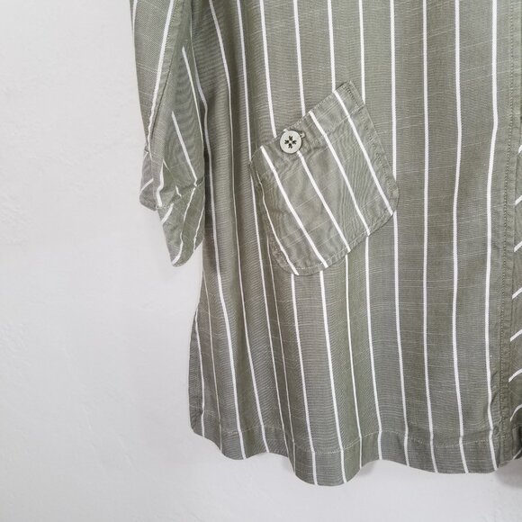 John Mark Tencel Striped Button Up Shirt Top Blouse Size M - Picture 7 of 8